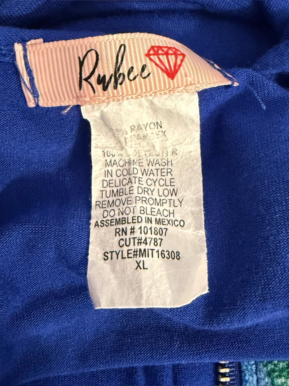 Rubee Women’s Tropical Floral Print Pink & Blue Tank Top Size XL - Picture 13 of 13